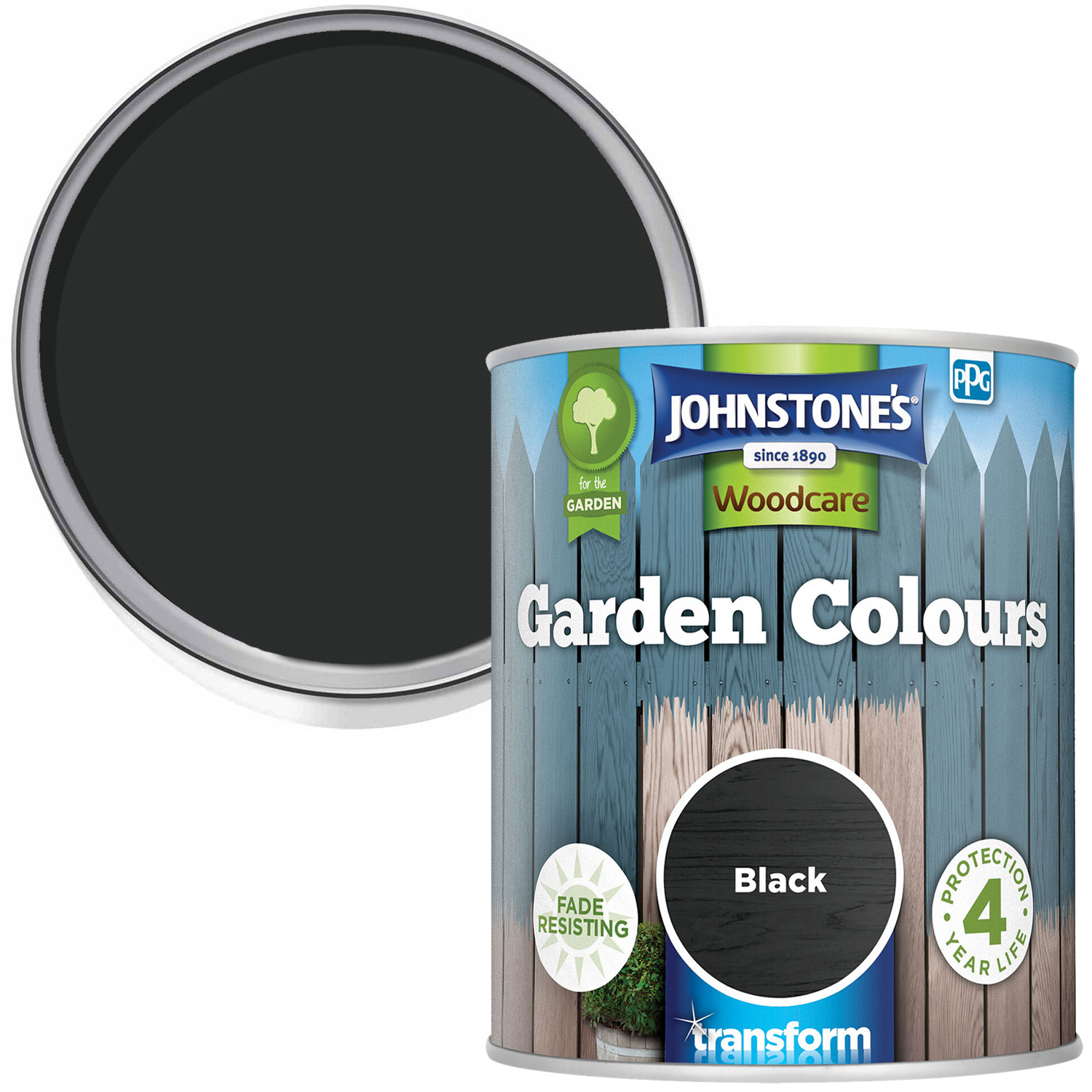 Johnstone's Woodcare Garden Colours Black Paint 1L Image