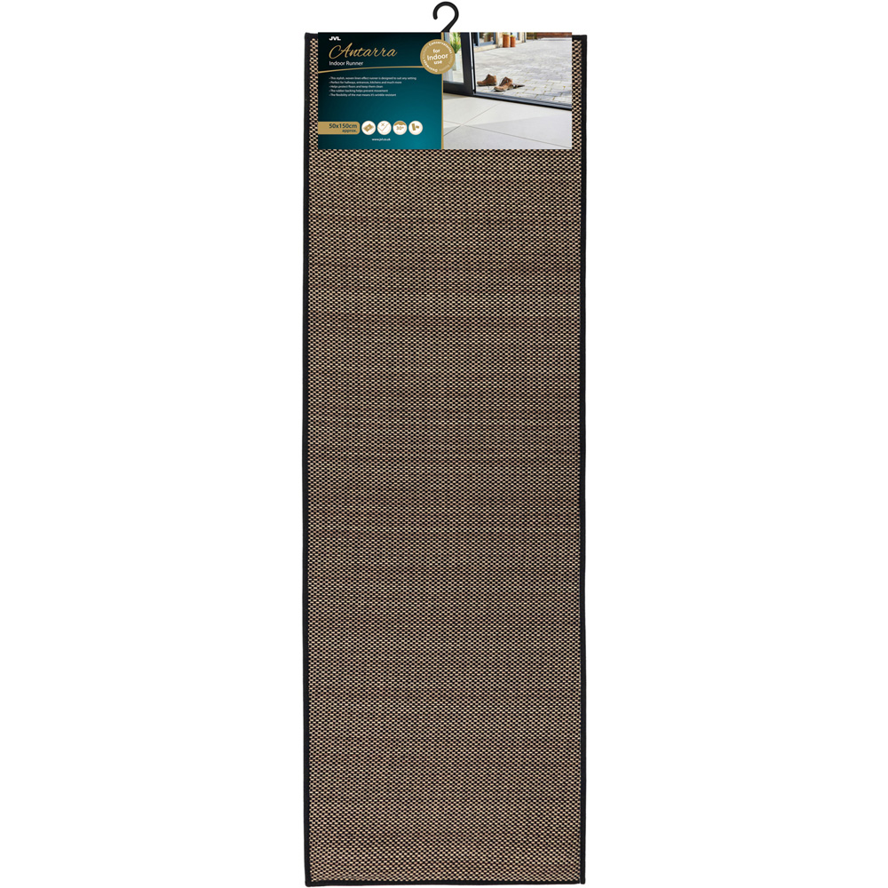 JVL Antarra Black and Brown Rubber Backed Door Runner 50 x 150cm Image 3