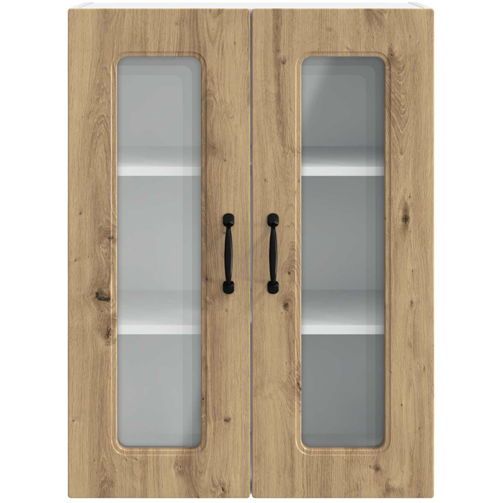 vidaXL 2 Glass Door Artisan Oak Kitchen Wall Cabinet Image 4