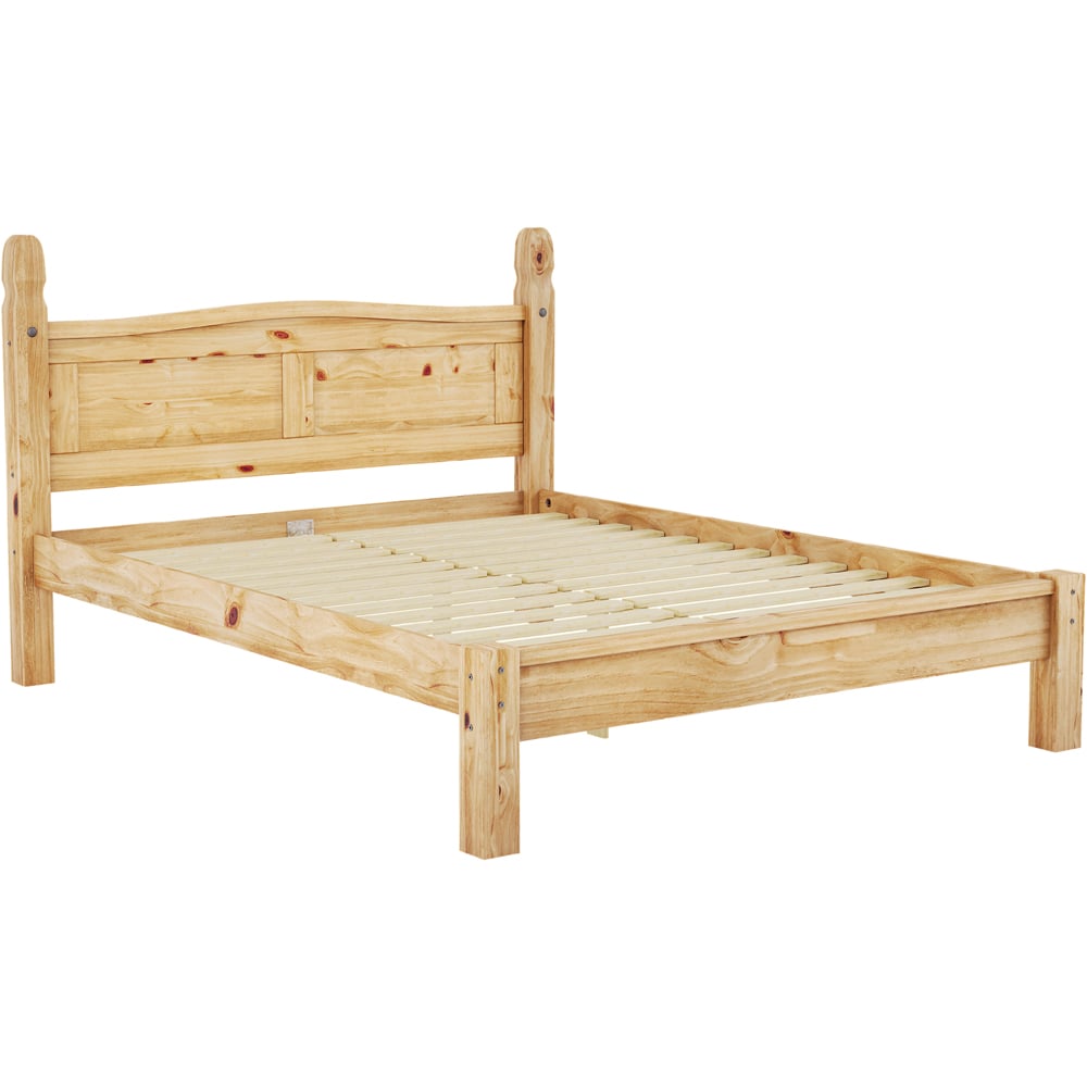 Vida Designs Corona Double Pine Low Foot Wooden Bed Frame Image 2