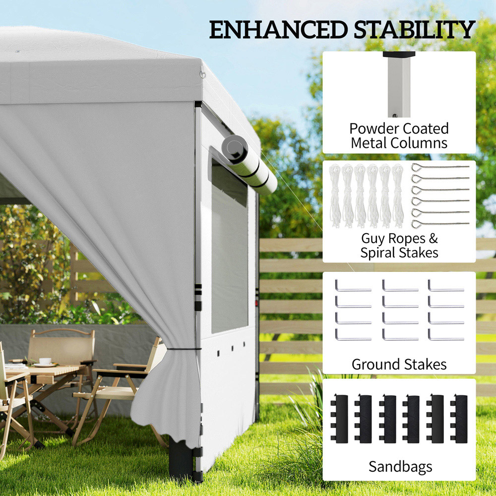 Outsunny 3 x 6m White Pop Up Gazebo Image 6