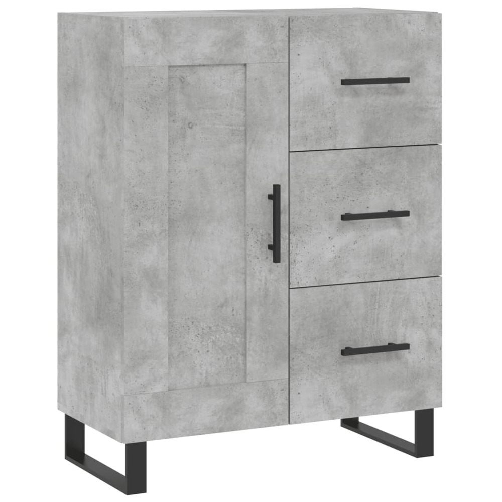 vidaXL 3 Door 3 Drawer Concrete Grey Highboard Image 7