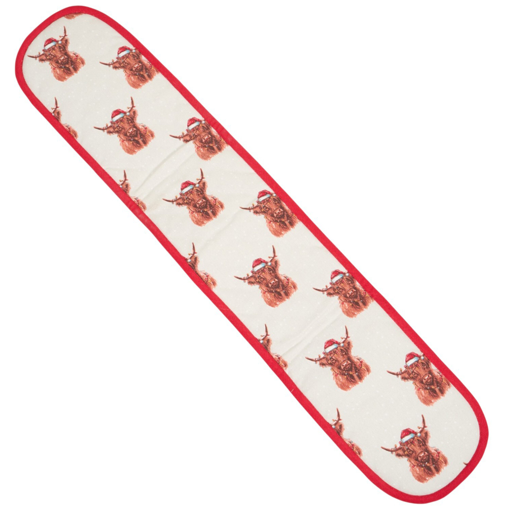 Christmas Highland Cow Double Oven Glove Red Image 3