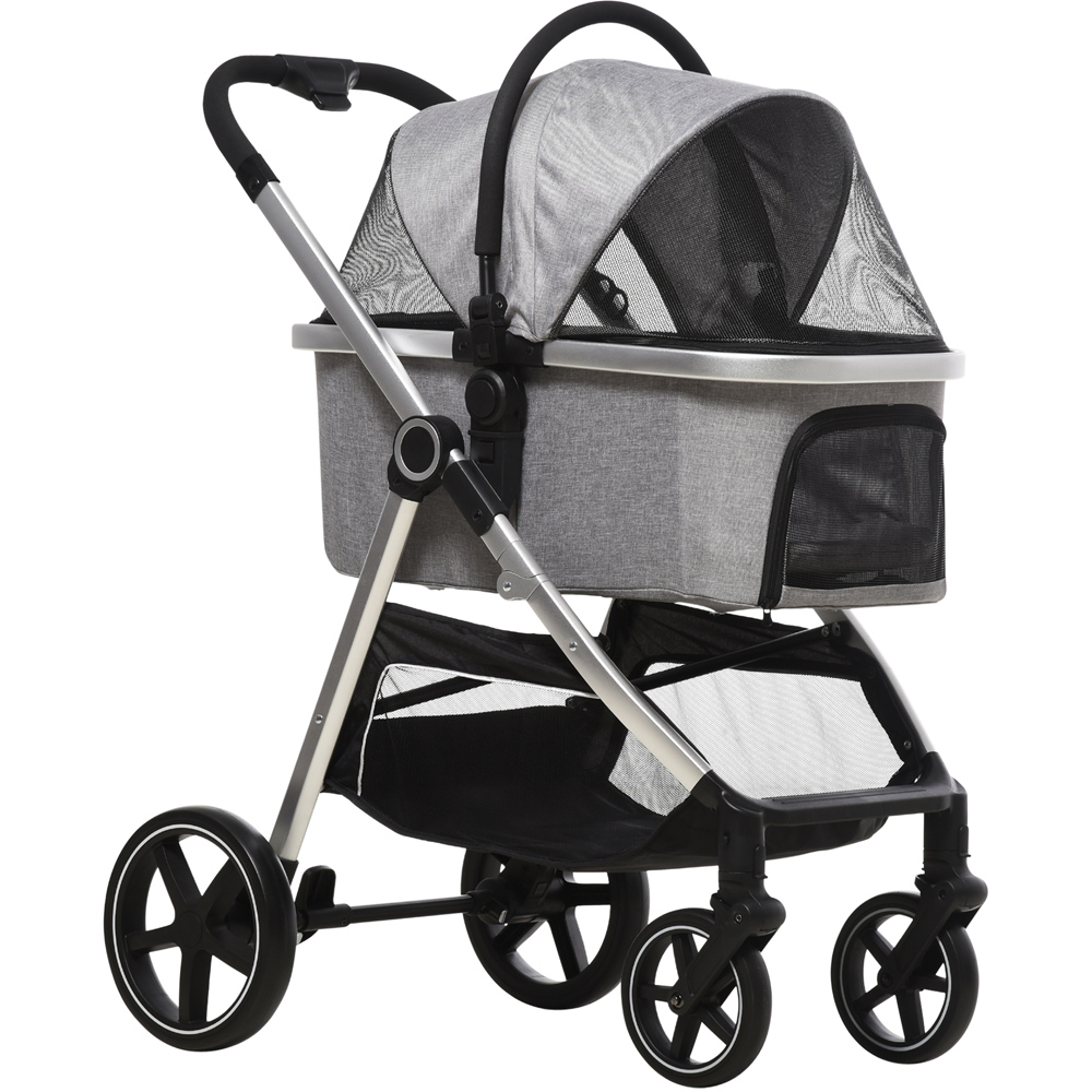 PawHut Foldable Pet Stroller Grey Wilko