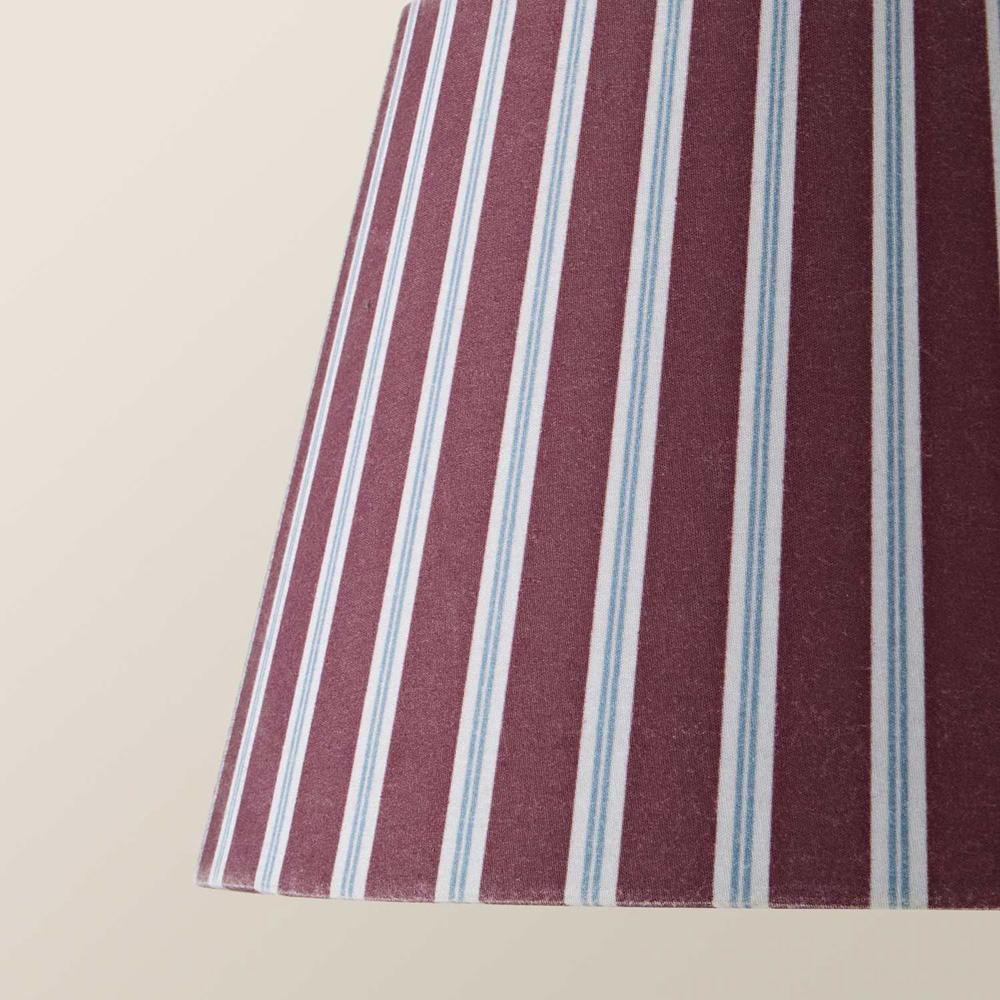 ValueLights Collins Burgundy and Navy Striped Fabric Easy Fit Ceiling Lamp Shade 28cm Image 4