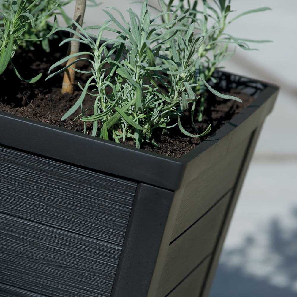 Keter Graphite Resin Taper Planter 57cm 2 Pack Image 3