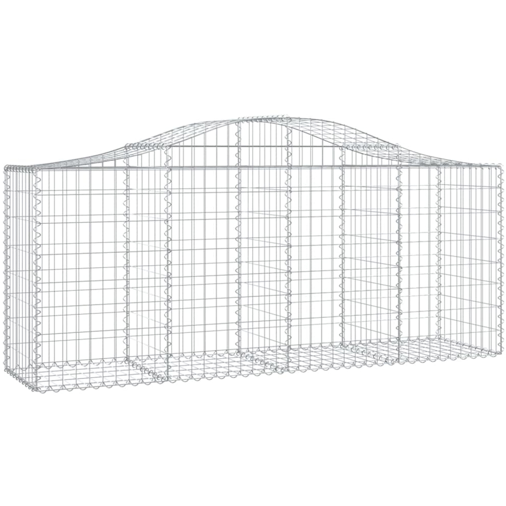vidaXL Silver Galvanised Iron Arched Gabion Basket 200 x 50 x 80/100cm 10 Pack Image 1