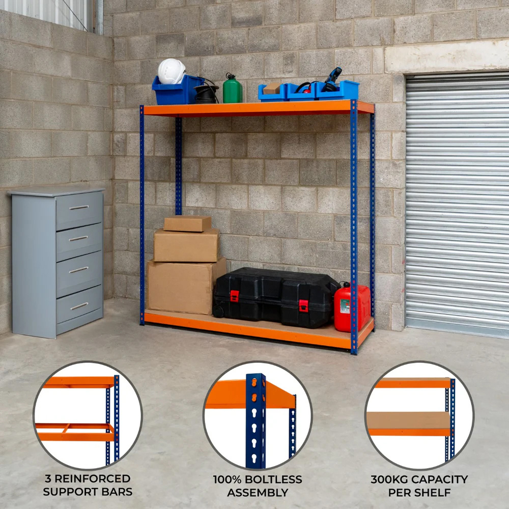 Monster Shop S Rax 2 Shelf Blue and Orange Shelving Unit Image 5