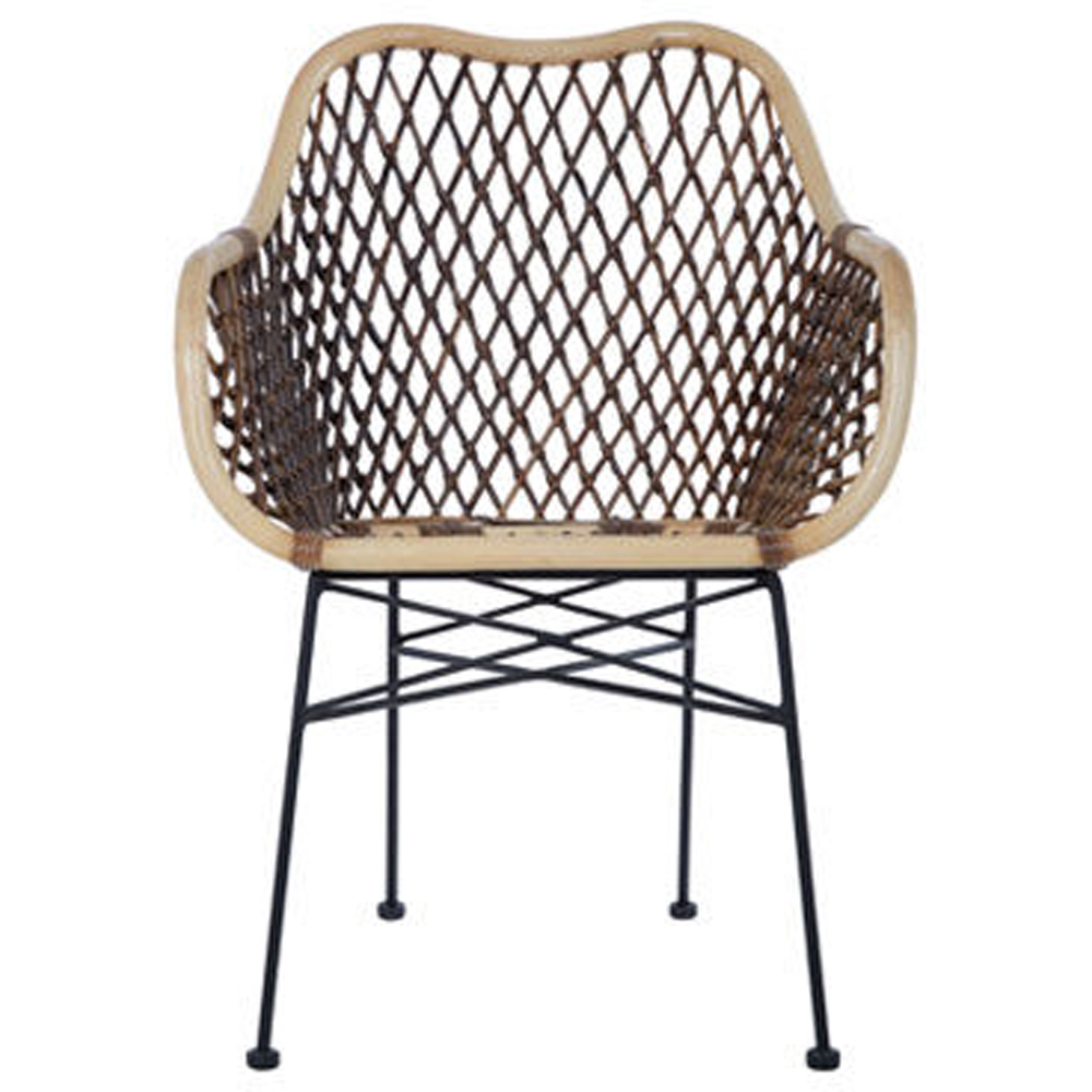 Premier Housewares Manado Natural Rattan and Metal Accent Chair Image 4