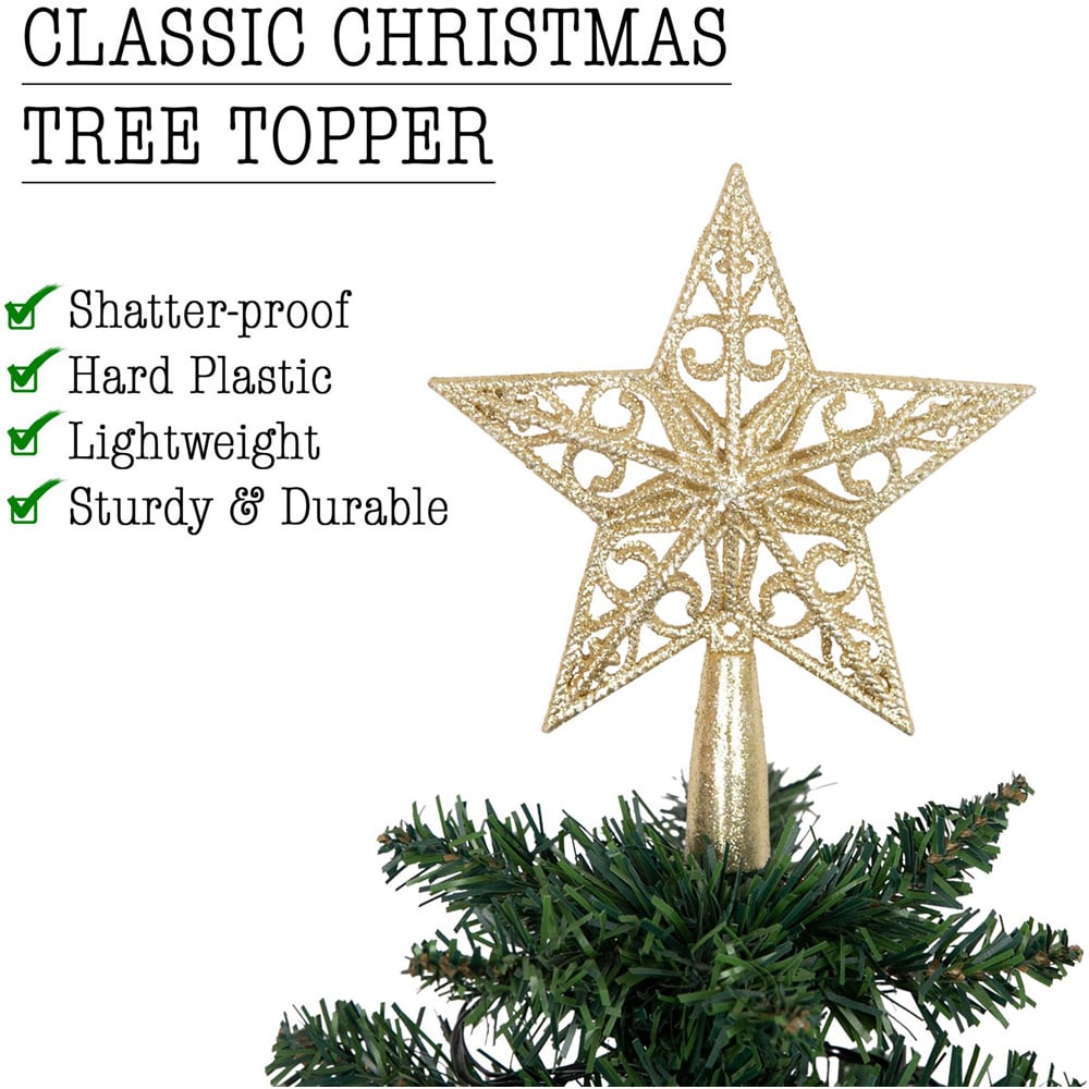 Shatchi Gold Glitter Star Tree Topper Image 4