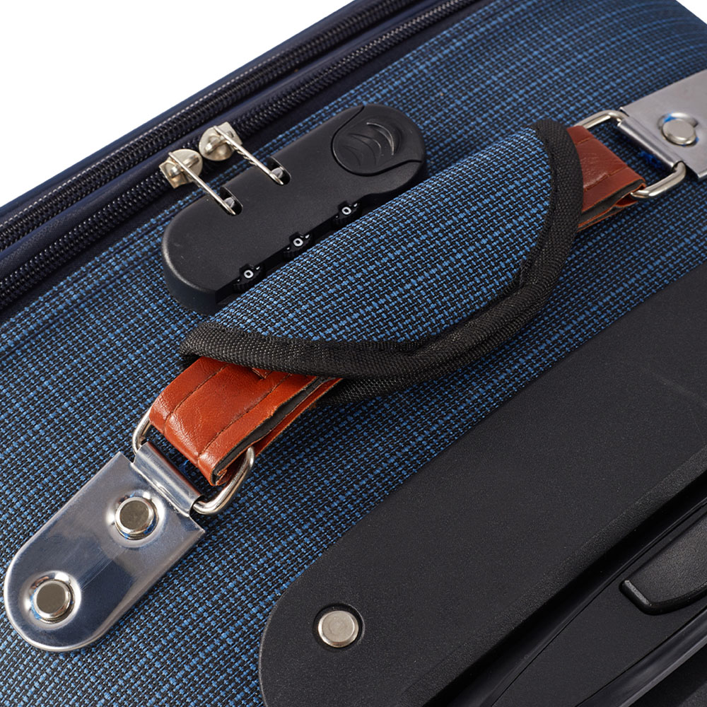 H&O Direct 20 inch Blue Softshell Spinner Suitcase with Combination Lock Image 4