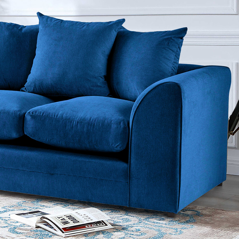 Portland Mirana Modern 2 Seater Blue Plush Velvet Sofa Image 2