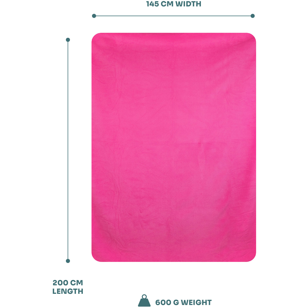 Myga Pink Fleece Yoga Blanket 200 x 145cm Image 3