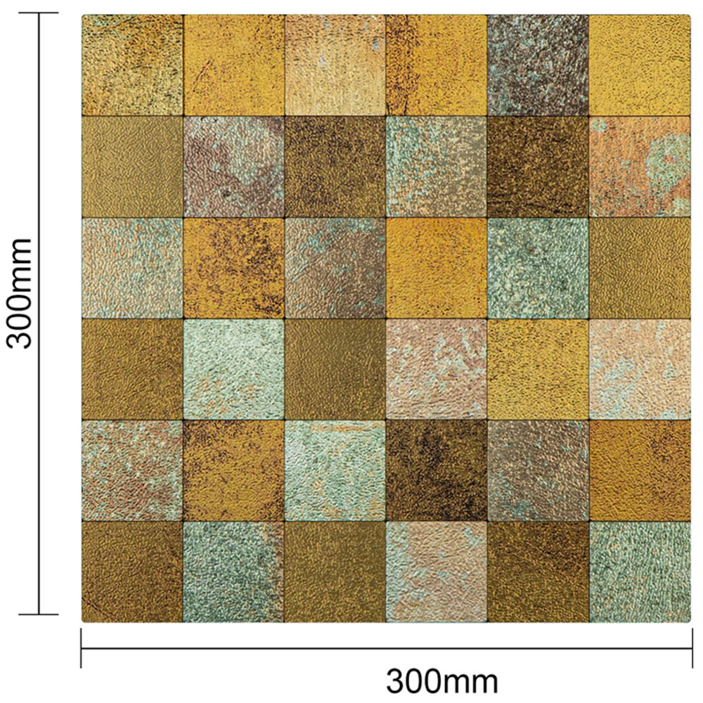 Britwall Bronze Multi-Shade Mosaic Square Aluminium Peel and Stick Backsplash 300 x 300mm 4 Pack Image 8