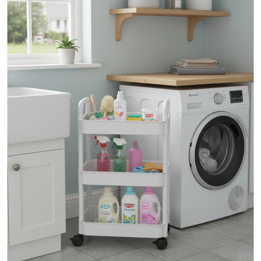 Avilo 3-Tier Multipurpose Rolling Trolley Image 2