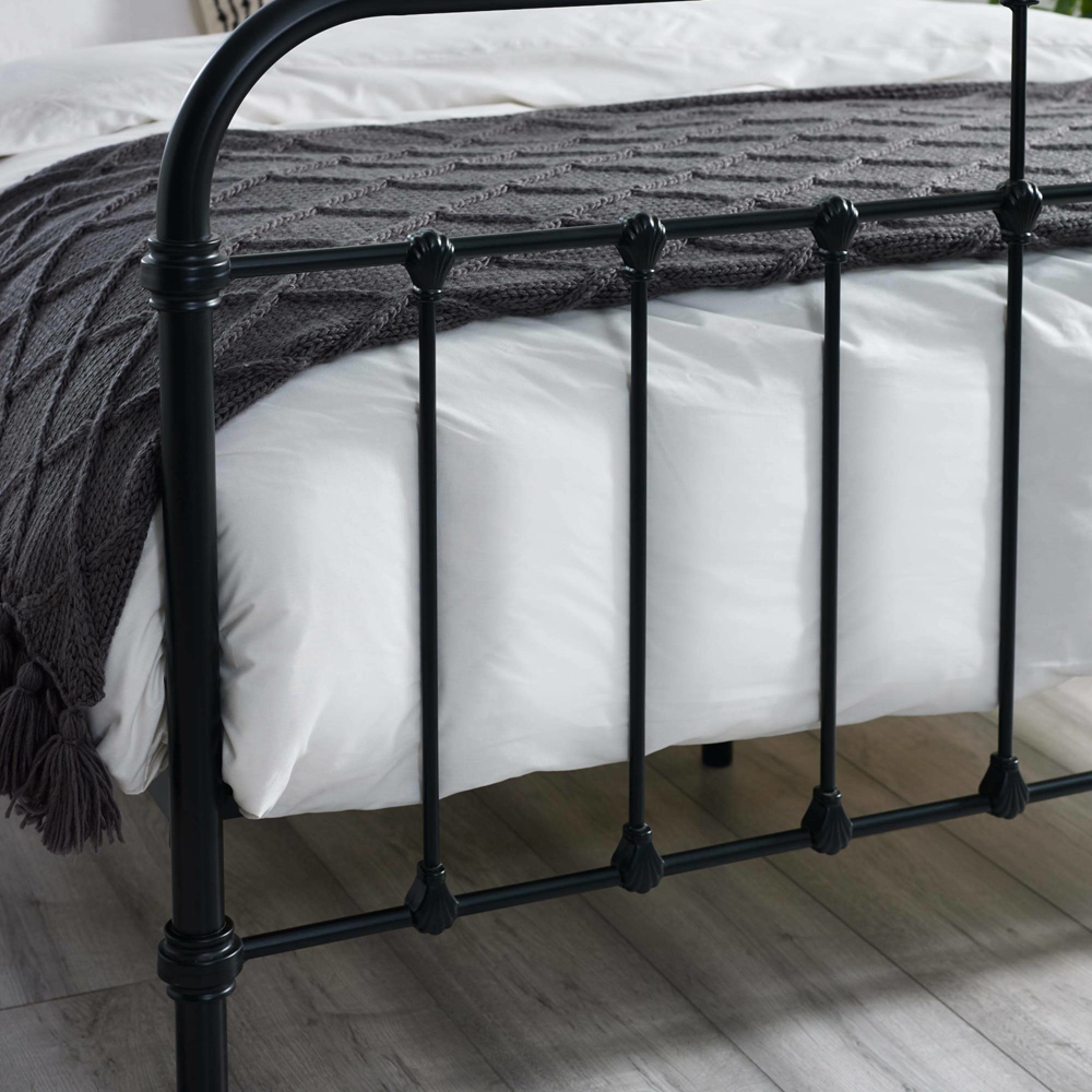 Julian Bowen Logan Double Black Satin Metal Bed Frame Image 6