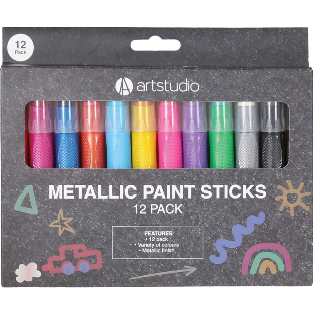 Pack of 12 Art Studio Paint Sticks - Metallic Image