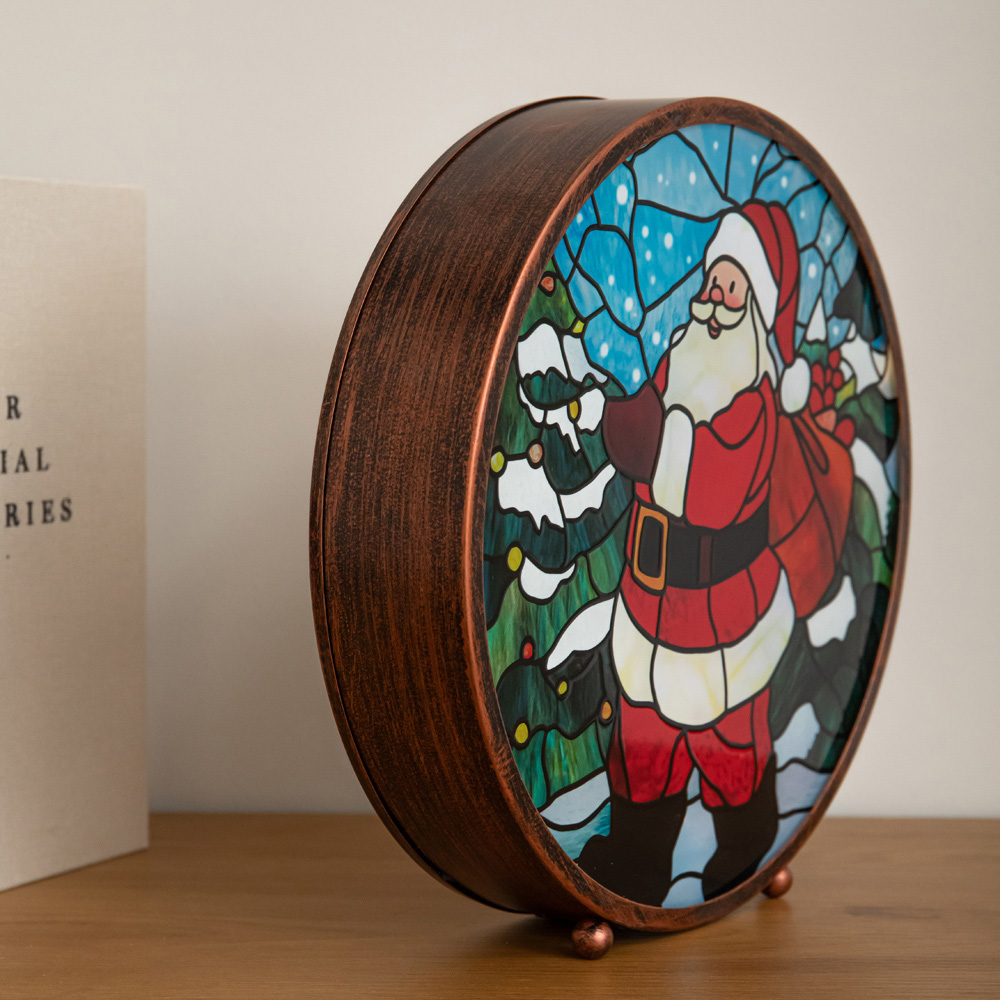 Samuel Alexander USB Powered Light Up Stained Glass Santa Christmas Decoration 25cm Image 5
