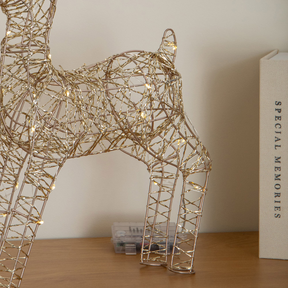 Samuel Alexander Gold Twist LED Light Up Baby Reindeer Christmas Decoration 38cm Image 9