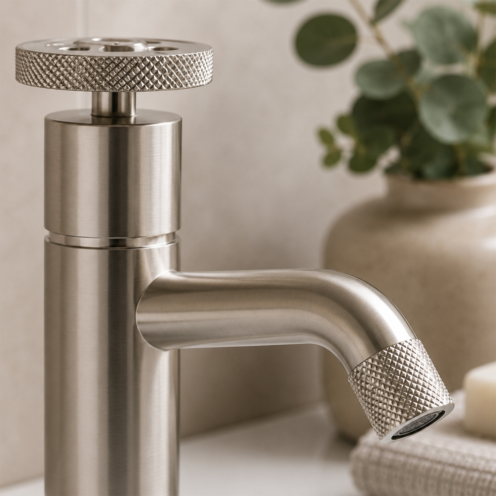 Go Bathrooms Urban Brushed Nickel Mono Basin Mixer Tap Image 4