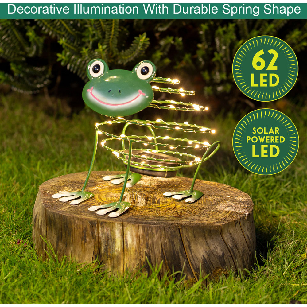 GardenKraft Micro LED Solar Wire Frog Statue Image 6