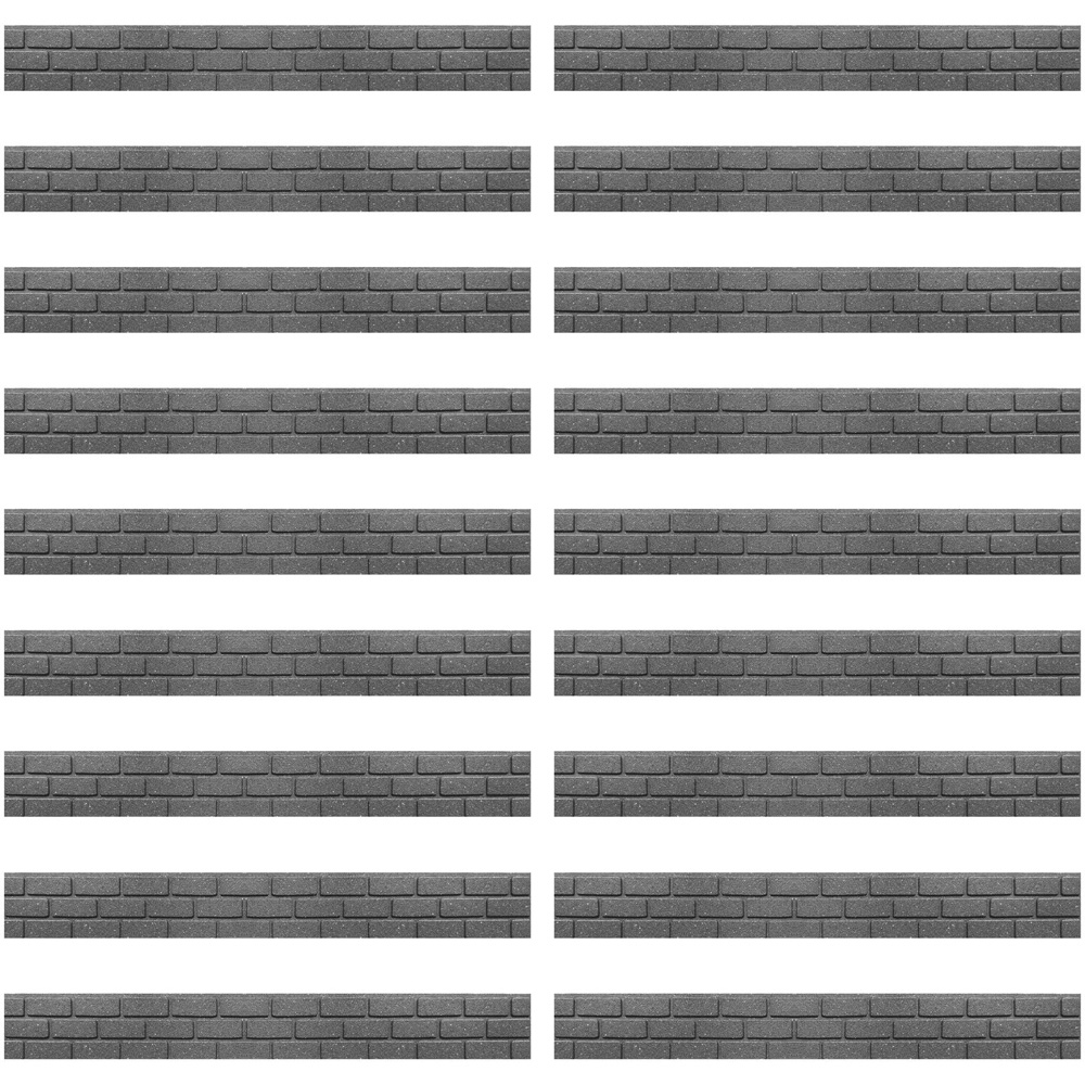 Thompson & Morgan Grey Ultra Curve Brick Border Edging 120 x 15cm 18 Pack Image 1