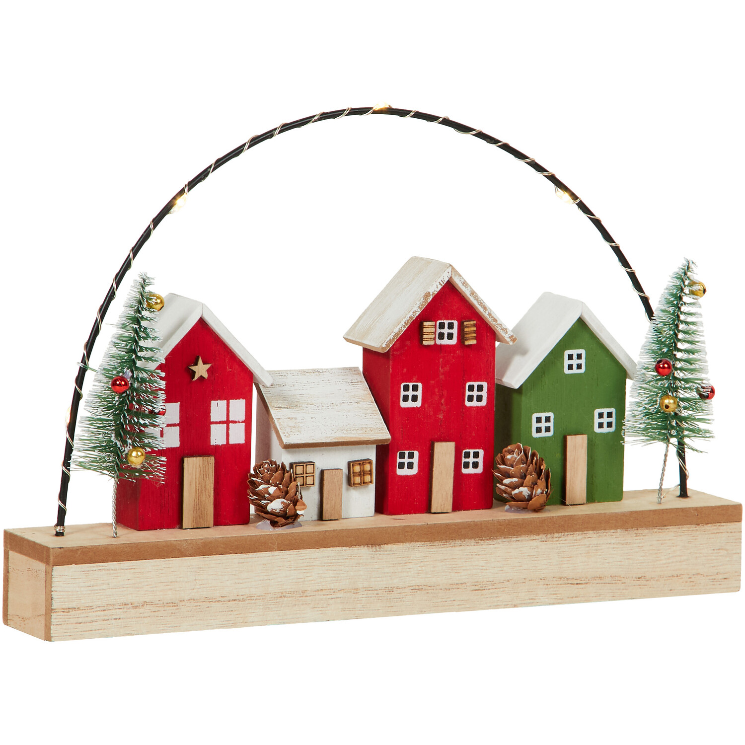 LED Wooden House Scene Decoration Image 4