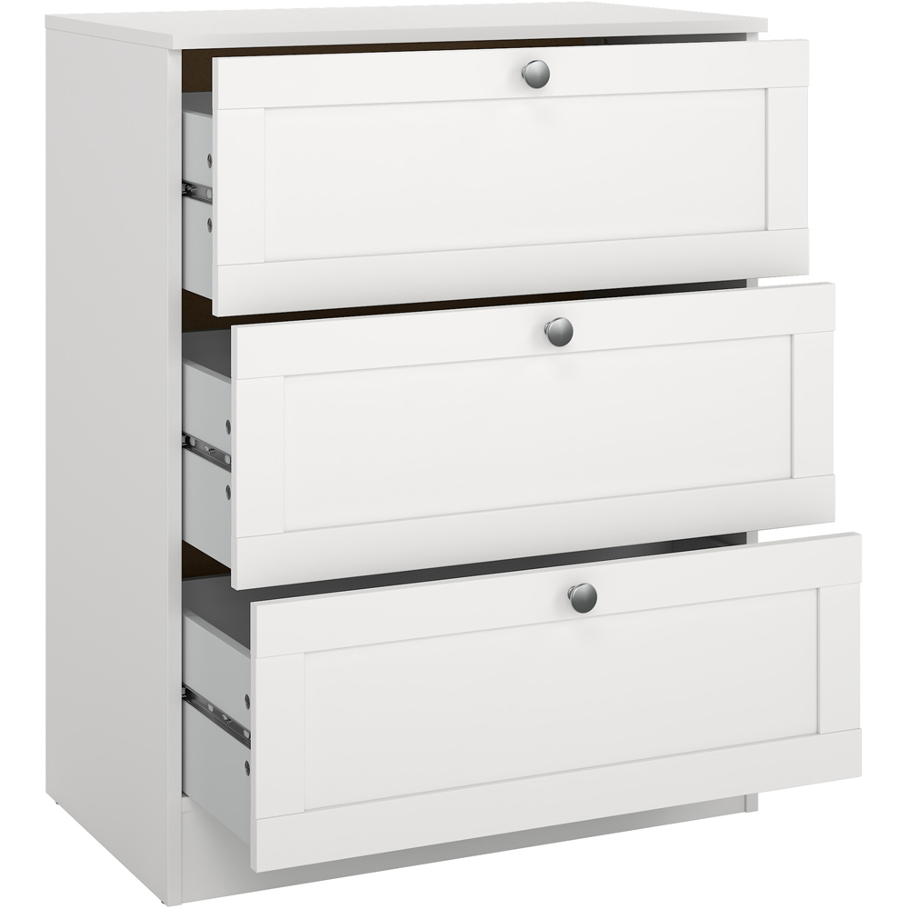 Florence 3 Drawer White Chest of Drawers Image 4