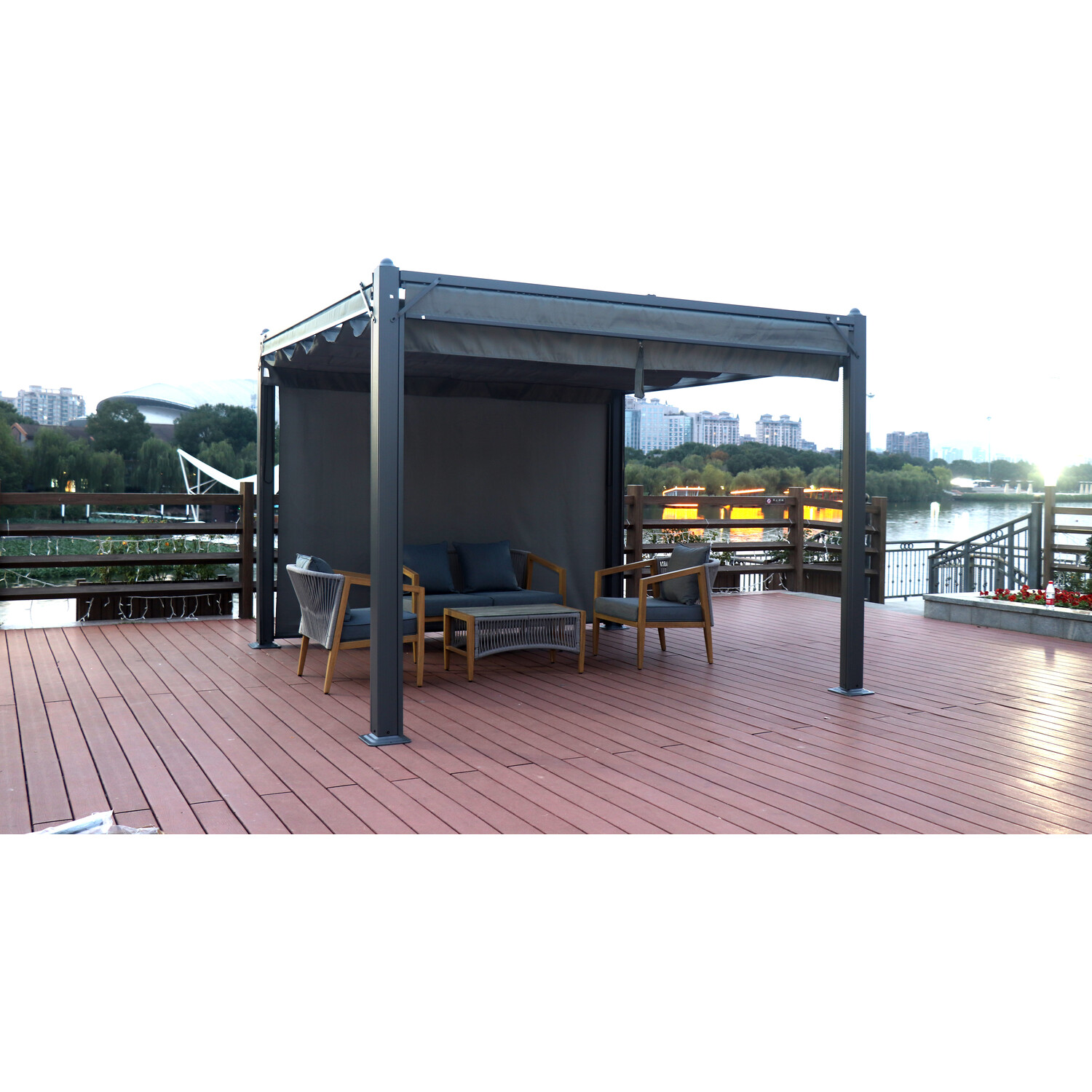 Naples Aluminum Pergola - Dark Grey / 400cm Image 9