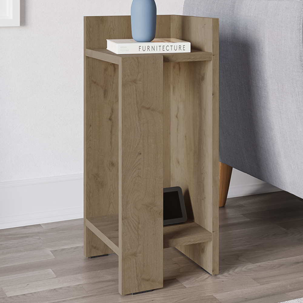 Decortie Elos 2 Shelf Oak Effect Right Module Bedside Table Image 1