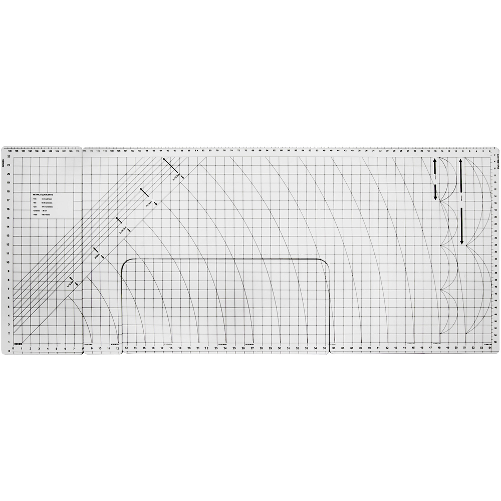 Sewing Online 13336 Single Drawer 3 Shelf White and Black Large Sewing Table with Gridded Top Image 5