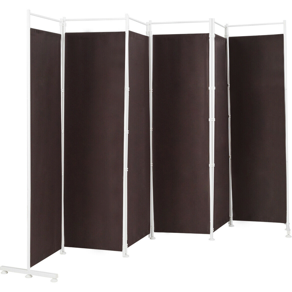 Costway 6 Panel Adjustable Foot Pads Coffee Room Divider Image 3