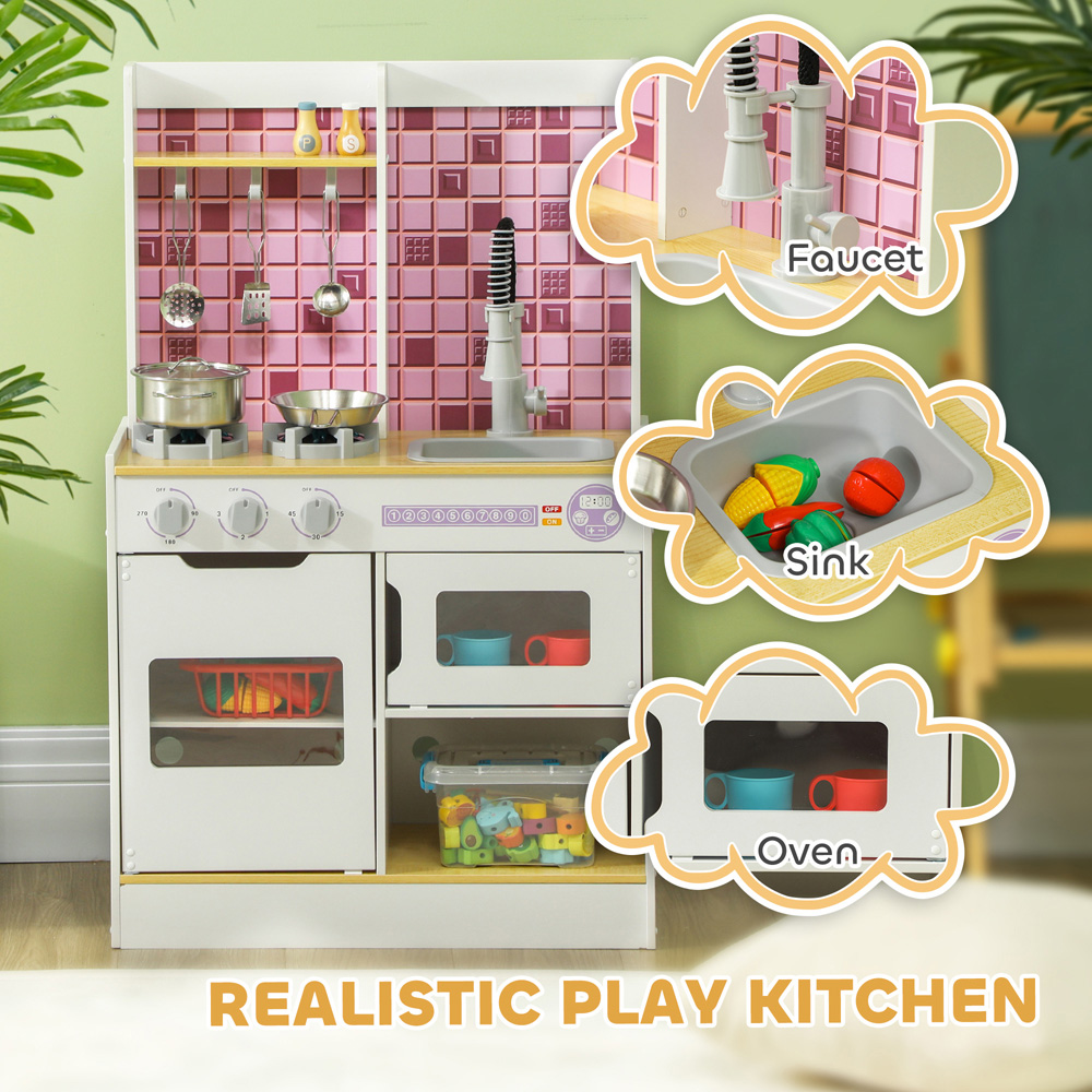 Tommy Toys AIYAPLAY Kids White Kitchen Play Set with Accessories Image 5