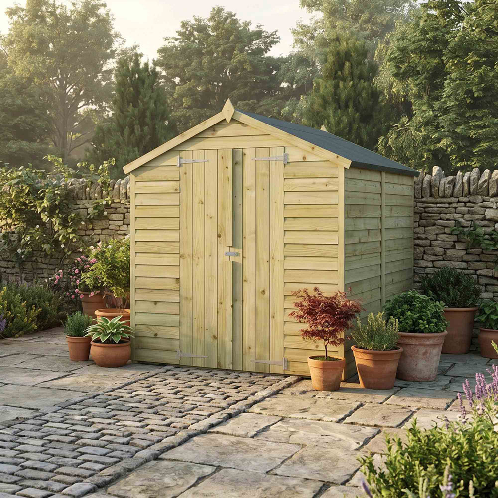 Mercia 8 x 6ft Double Door Overlap Apex Shed Image 2