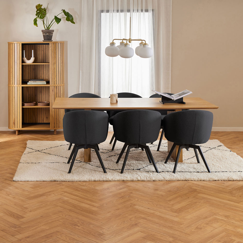 Florence Darlene Black Swivel Dining Chair with Armrest Image 8