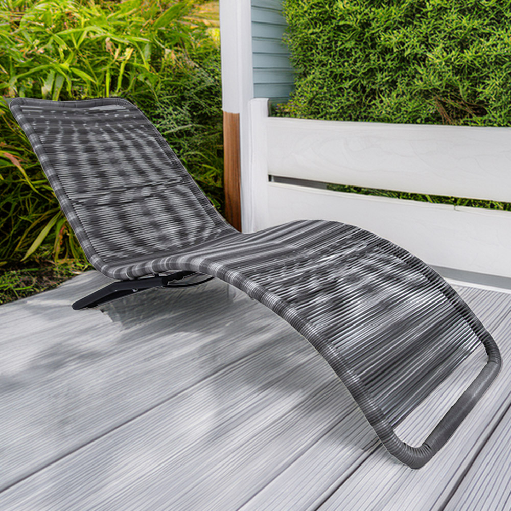 Charles Bentley Grey Zanzibar Sun Lounger Image 1