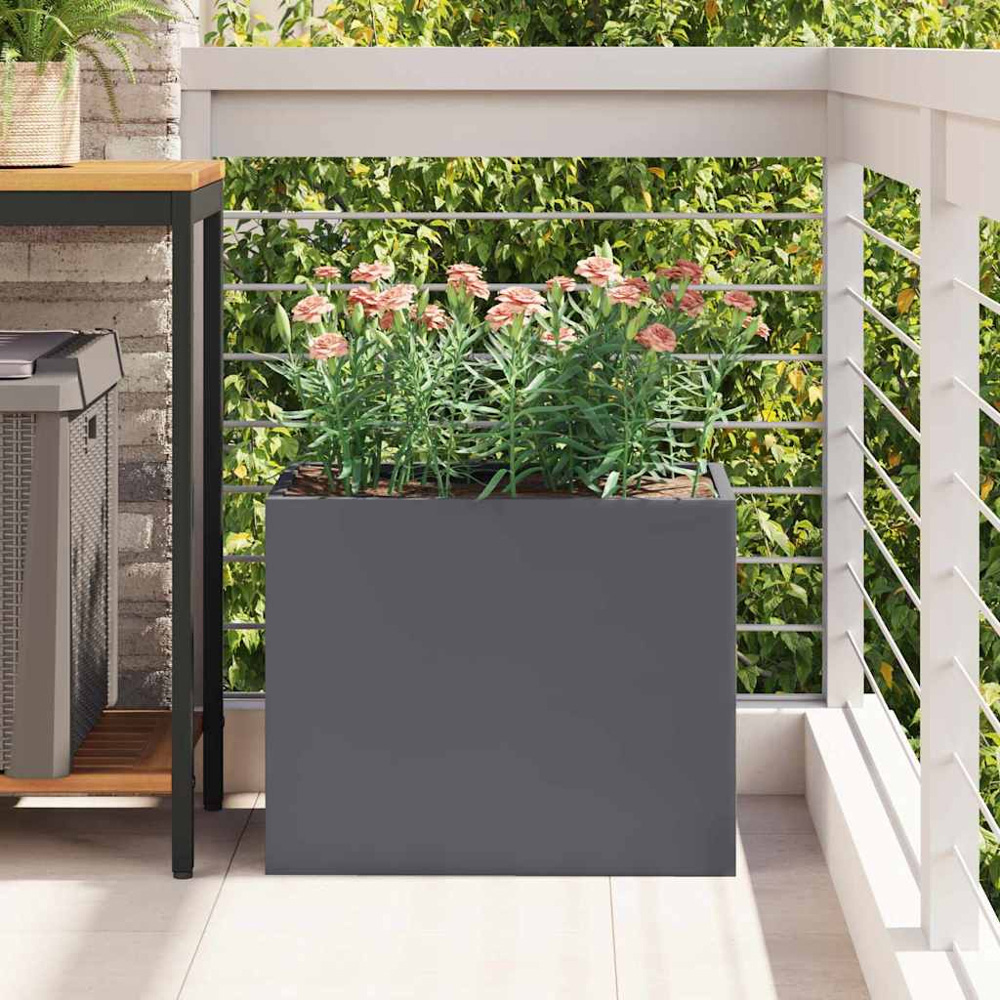 vidaXL Anthracite Cold Rolled Steel Garden Decor 40 x 50 x 32cm Image 2