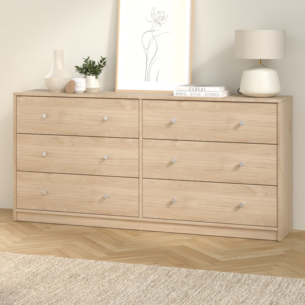 Furniture To Go May 6 Drawer Jackson Hickory Oak Chest of Drawers Image 1