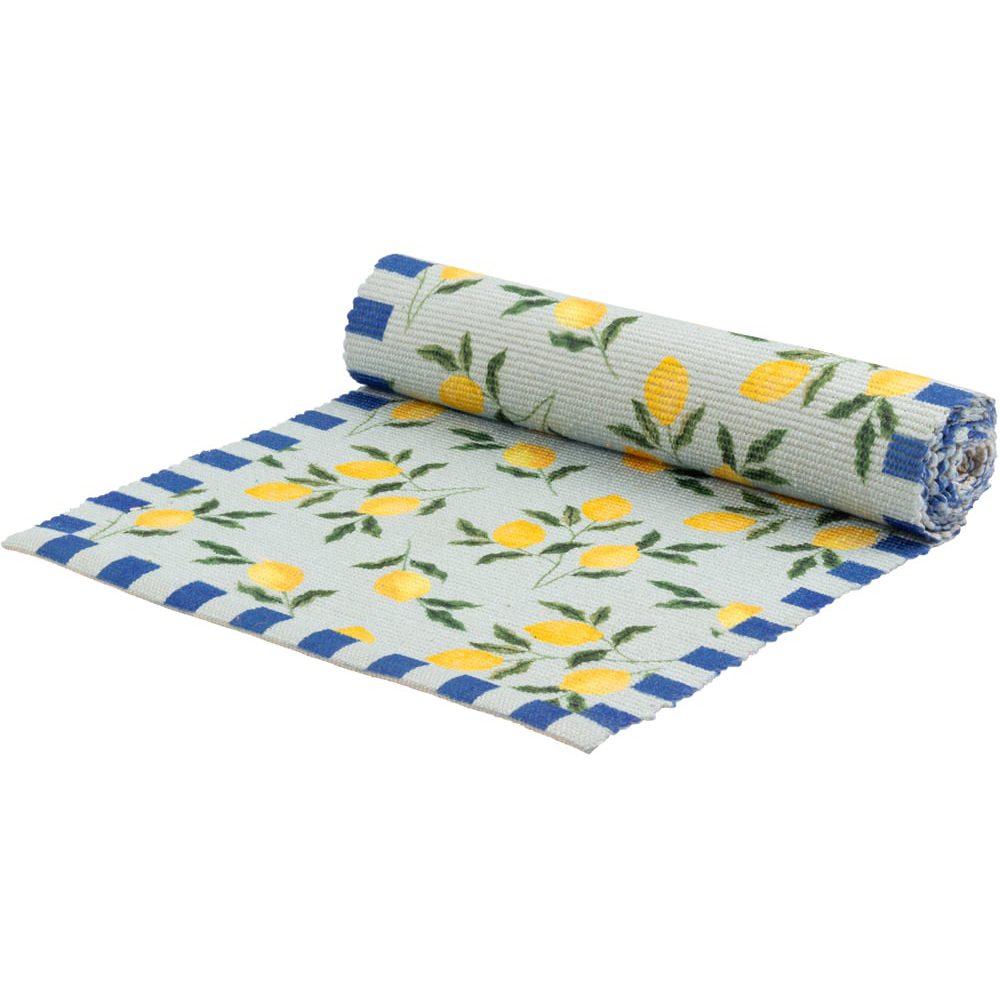 furn. Lemons Blue Table Runner 230 x 35cm Image 1