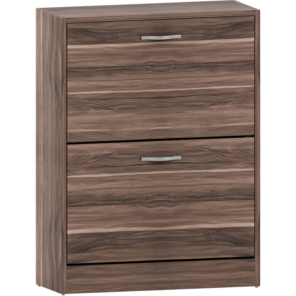 VIDA DESIGNS Walnut 2-Drawer Shoe Cabinet Rack Image 2