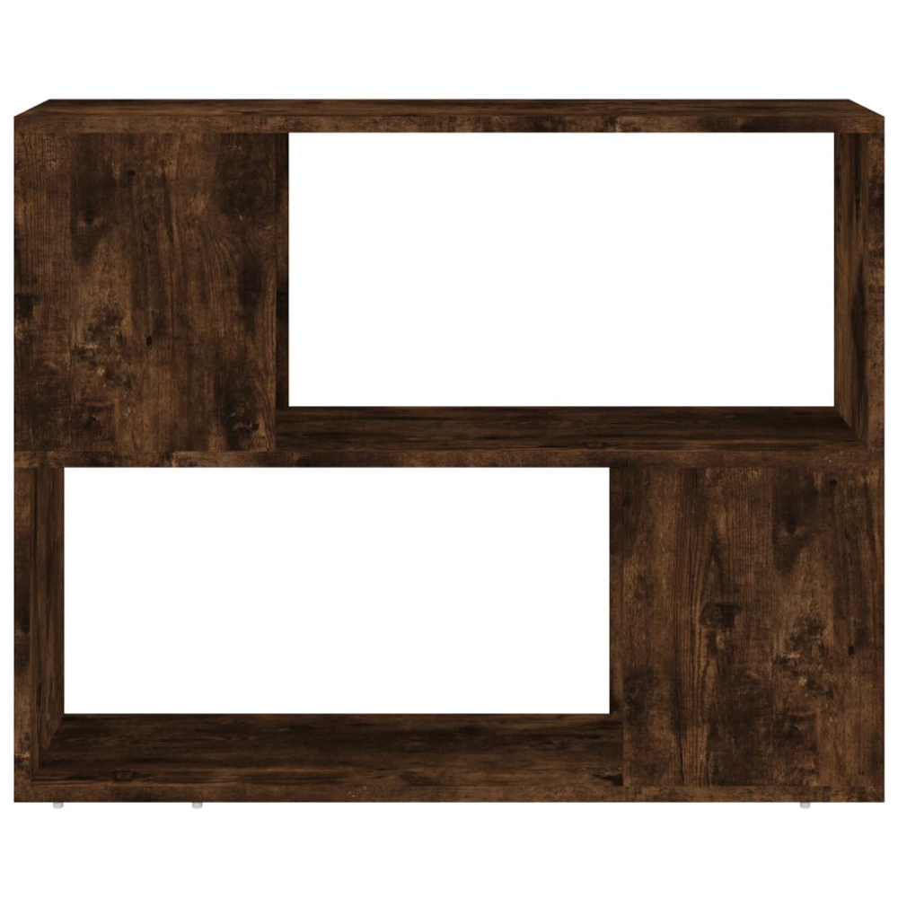 vidaXL 2 Shelf Smoked Oak Bookcase Image 3