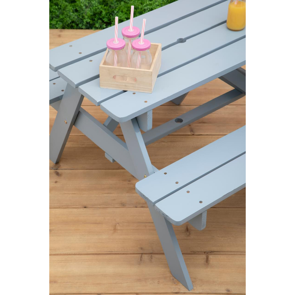 Premier Housewares Kids Brighton Wood Grey Picnic Bench Image 6