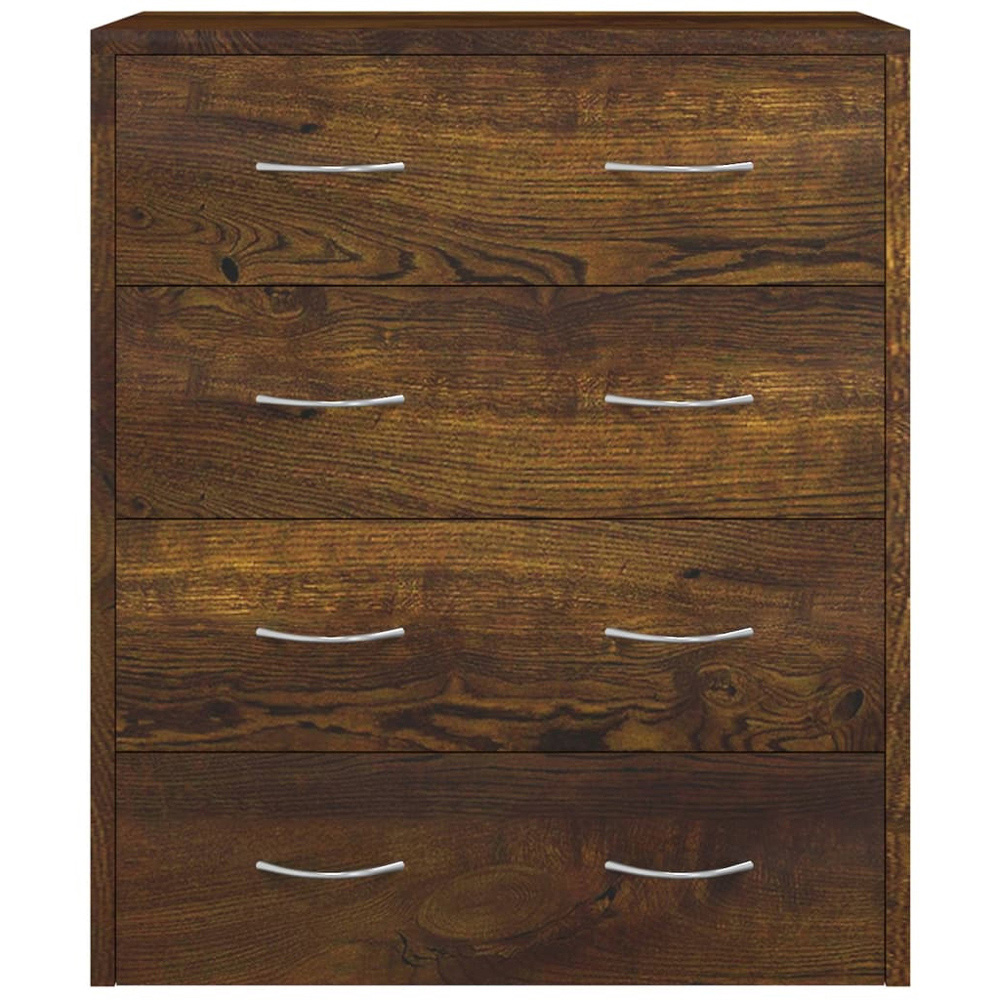 vidaXL 4 Drawer Smoked Oak Sideboard Image 4