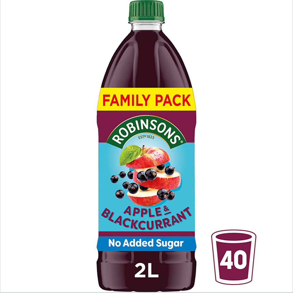 Robinsons Apple and Blackcurrant No Added Sugar Squash 2L Image 2