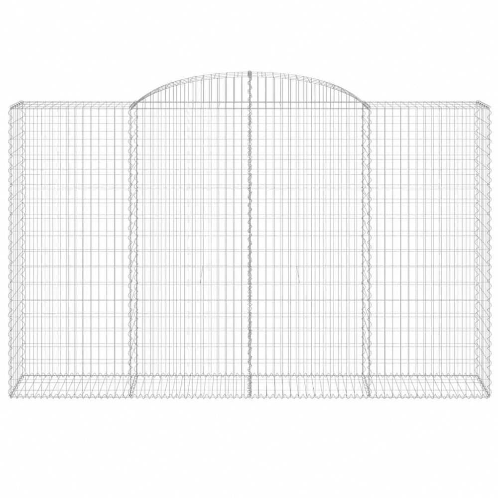 vidaXL Silver Galvanised Iron Arched Gabion Basket 300 x 50 x 180/200cm 11 Pack Image 2