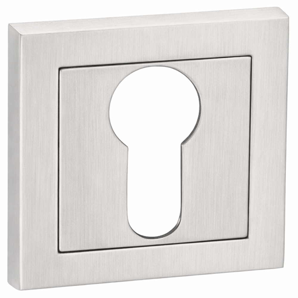 Golden Grace Satin Nickel Euro Square Rose Key Hole Image 3