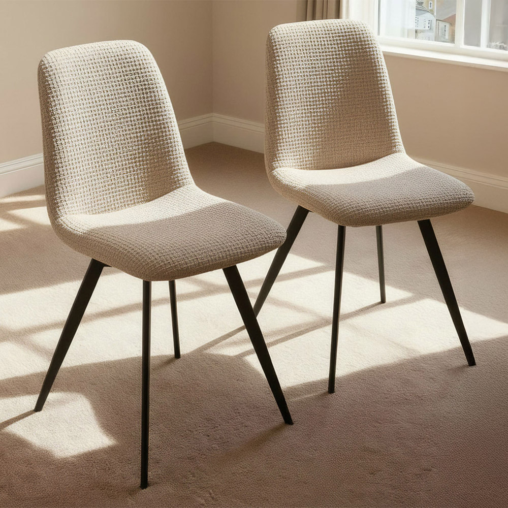 Home Source Ashford Set of 2 Beige Upholstered Dining Chairs Image 1