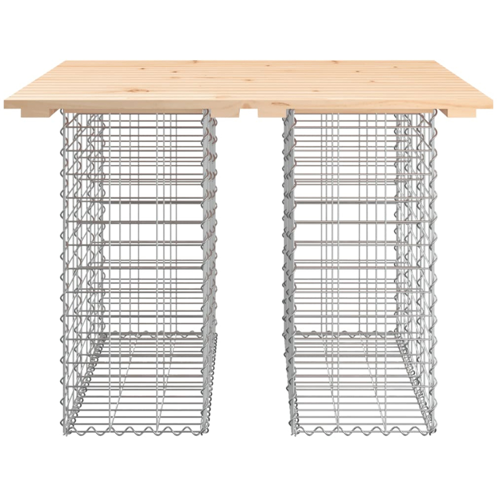 vidaXL Natural Solid Pine Wood Gabion Design Garden Table 100 x 102 x 72cm Image 2