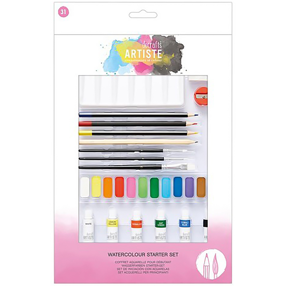 Docrafts Artiste Multicoloured Watercolour Starter Set Image
