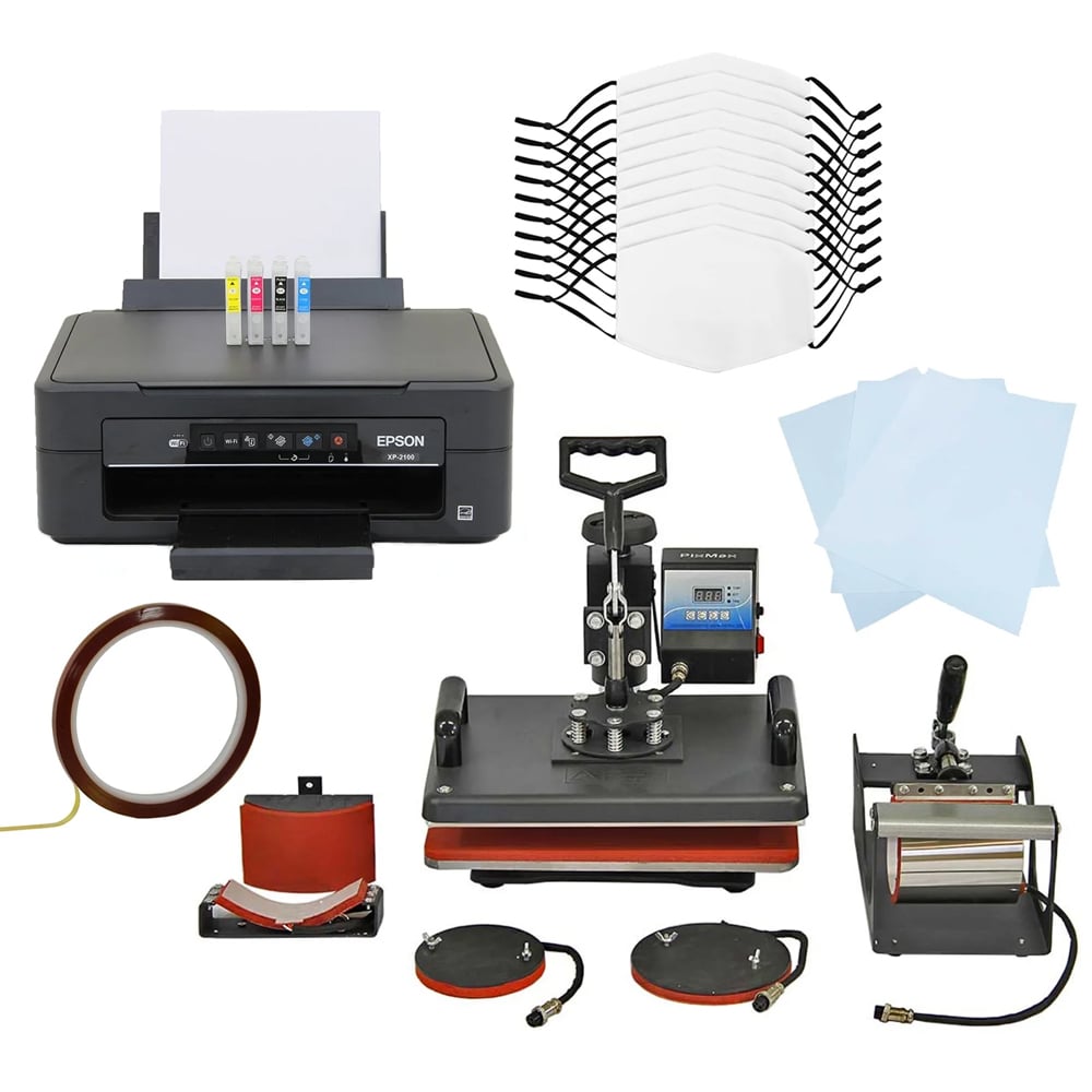 MonsterShop 5 in 1 Heat Press and Epson Printer Set Image 1